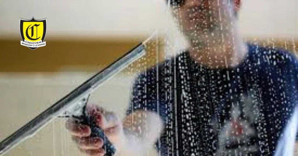 Window cleaner using ladder to clean second story windows affecting window cleaning cost